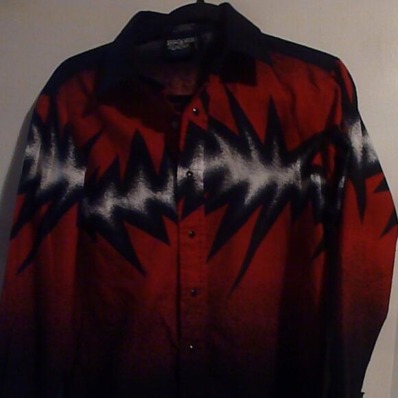 Vintage Brooks & Dunn Panhandle Slim Flame Shirt – Men’s Medium - Picture 5 of 13